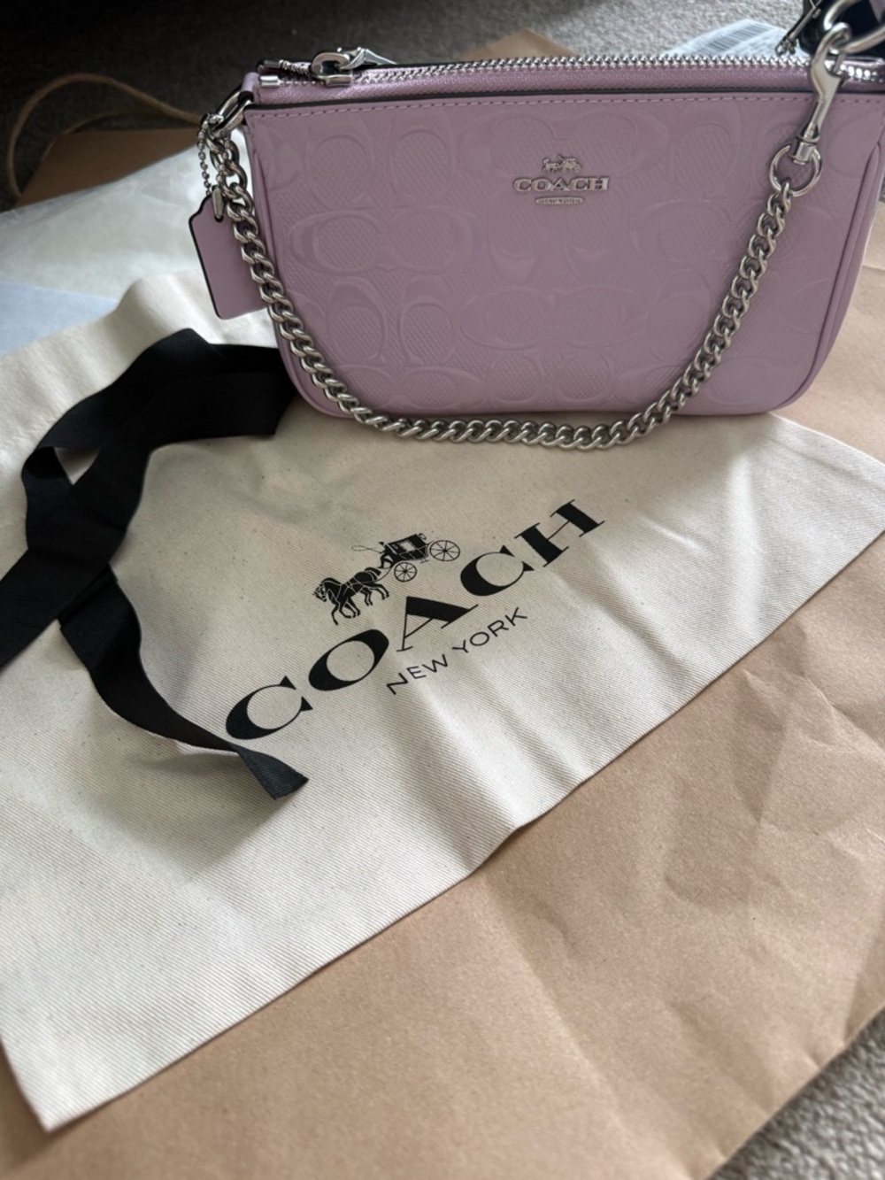 Coach Pebble Leather Nolita Hang Bag with Dust Bag NWT